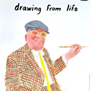 David Hockney - Original exhibition poster - Drawing for life - National Portrait Gallery London - 2023