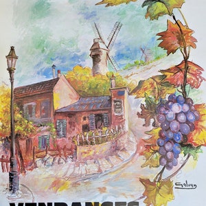Cosecha - Vendanges Montmartre - Póster original - Muy raro - Póster - 1981