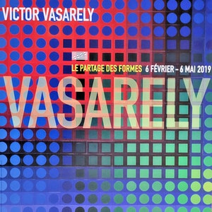 Victor Vasarely - Cartel original de la exposición - Centro Pompidou París - 2019