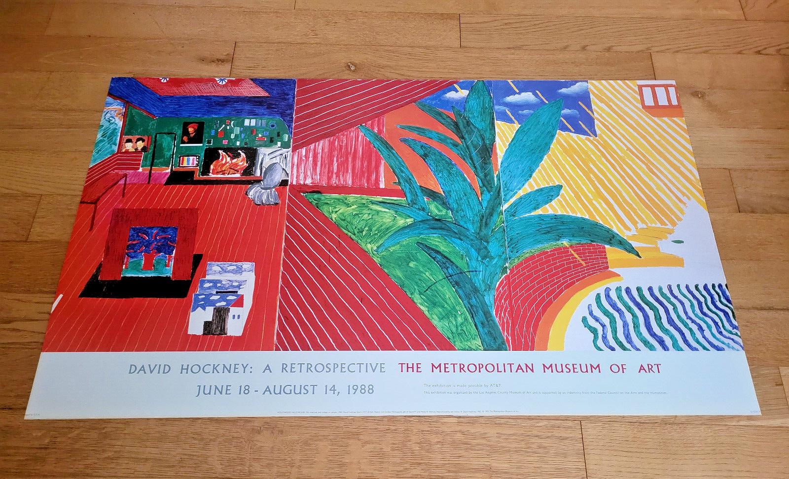 David Hockney: Hollywood Hills, Rare 1988 Exhibition Poster - MET