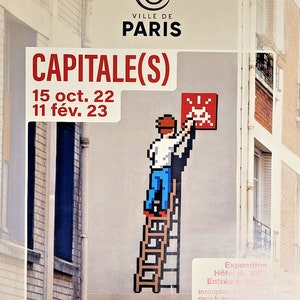 Space Invader - original exhibition poster -Street art - Paris - 2022