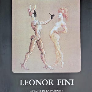 Leonor Fini - Cartel Exposición Original - Proscenio París - Años 70 - raro