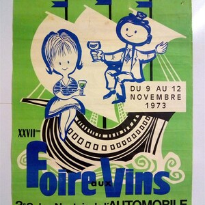 Foire aux Vins - Póster original - Nantes - Muy raro - 1973