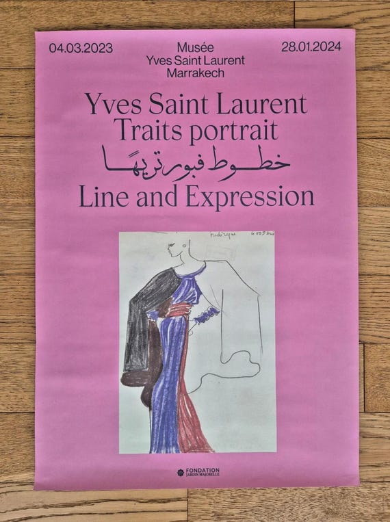 Yves Saint Laurent - Original Exhibition Poster - YSL - Marrakesh