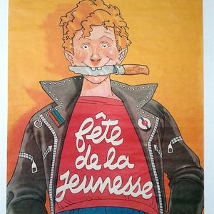 Mouvement de la Jeunesse Comunista de Francia – Póster original – Muy raro – 1978