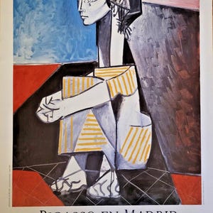 Picasso en Madrid - Original exhibition poster - Museo Espanol de Arte Contemporaneo - Madrid - jacqueline Picasso - rare - 1986