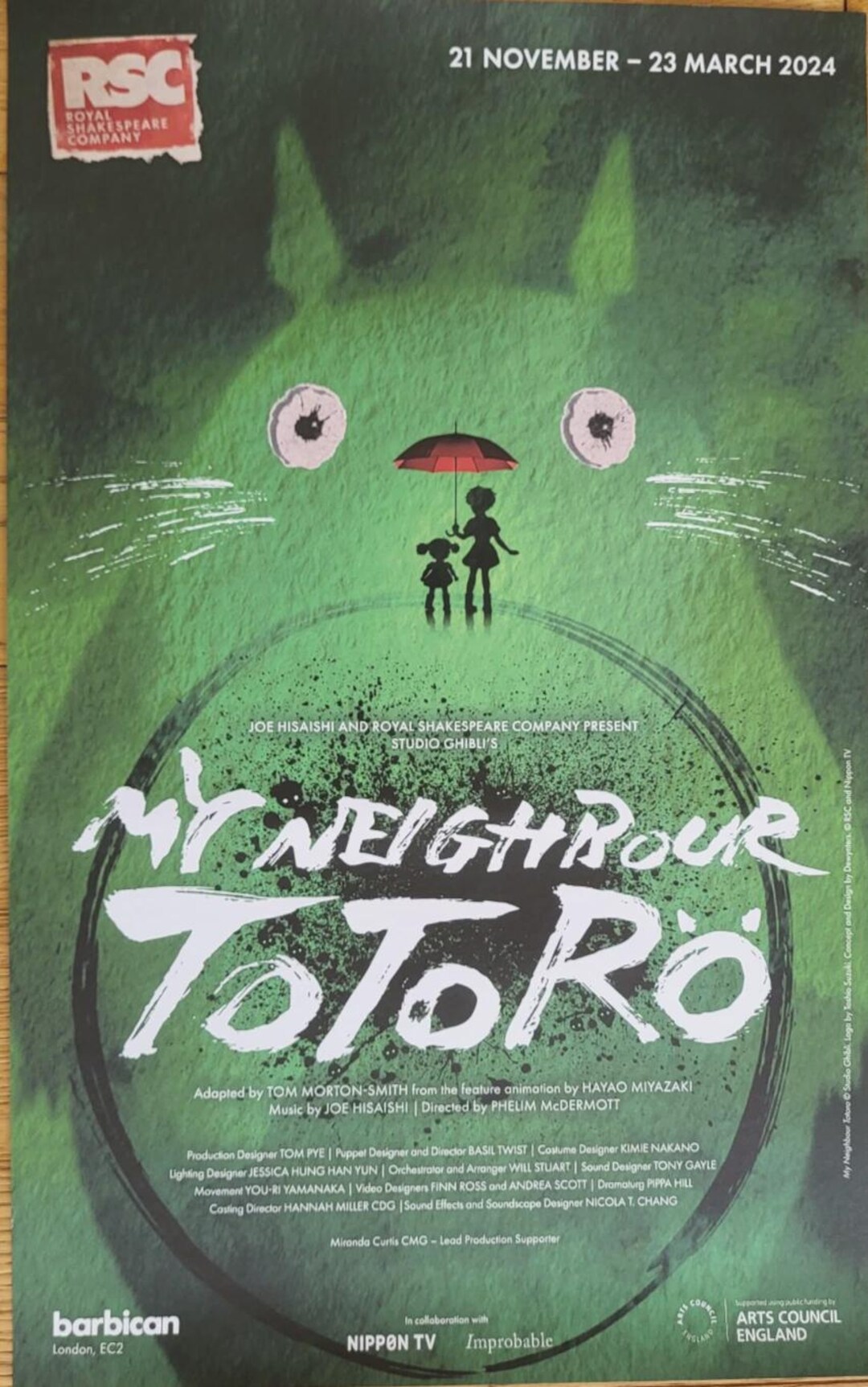 My Neighbour Totoro – Original Stage Poster – Barbican Centre