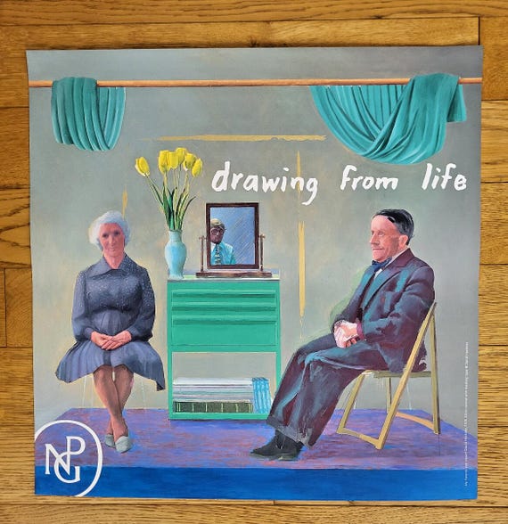 David Hockney - Original Exhibition Poster - Drawing for Life