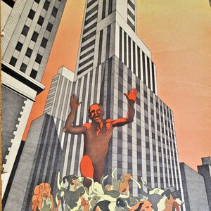 Henri Cueco- Mens Red La Meute-Original Exhibition Poster – Poster 1974