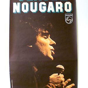 Claude Nougaro - Manifesto originale - 27 5/8x47 3/16 pollici - Molto raro - Philips 1969