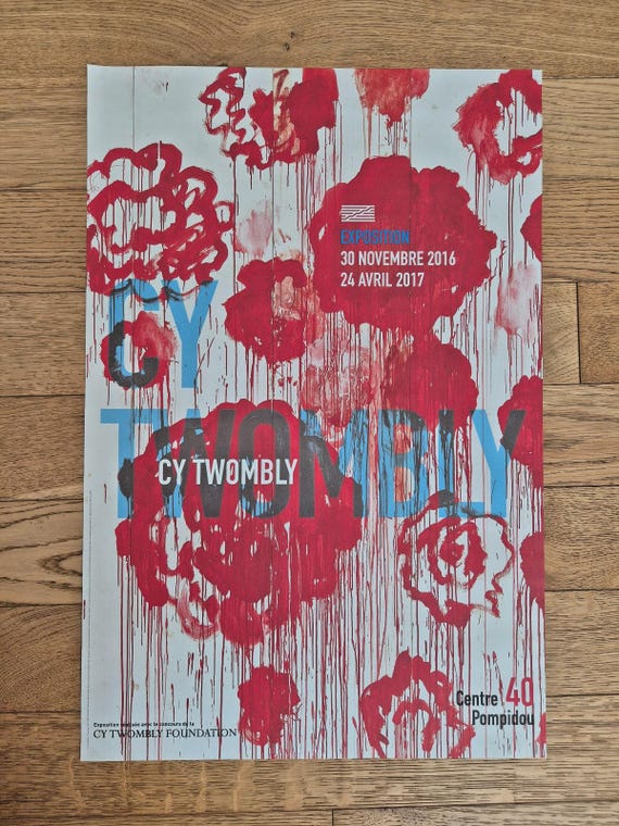 Cy Twombly – Original Exhibition Poster – Centre Pompidou Paris