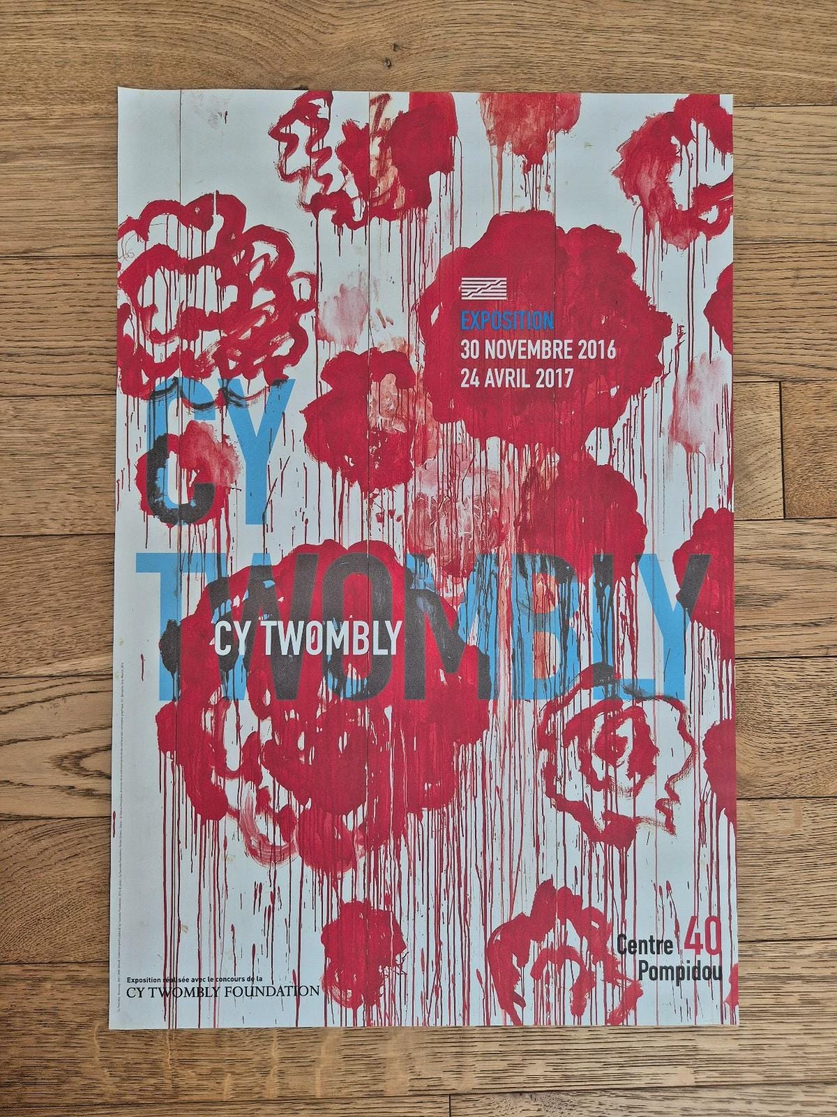 サイ・トゥオンブリー – オリジナル展覧会ポスター – ポンピドゥー