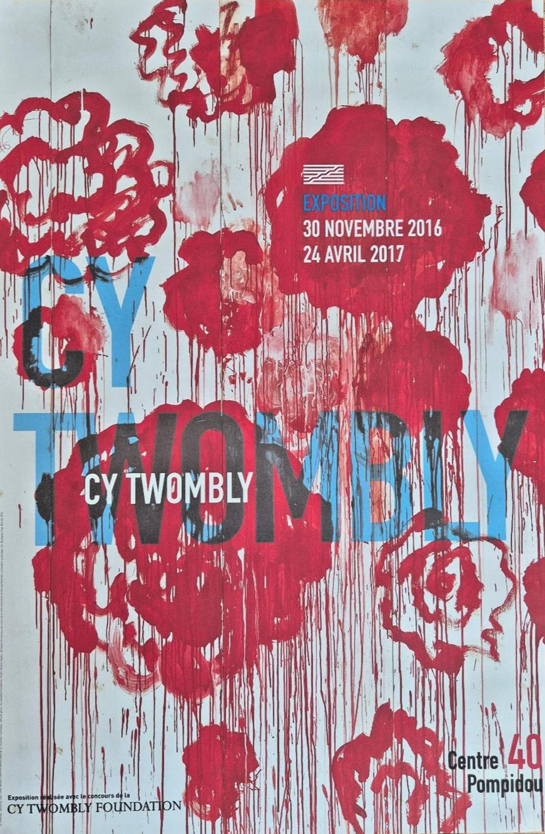 Cy Twombly – Original Exhibition Poster – Centre Pompidou Paris