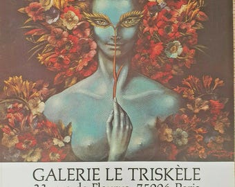 Jean-Denis Maillart - Original exhibition poster - Galerie le Triskele - 1981