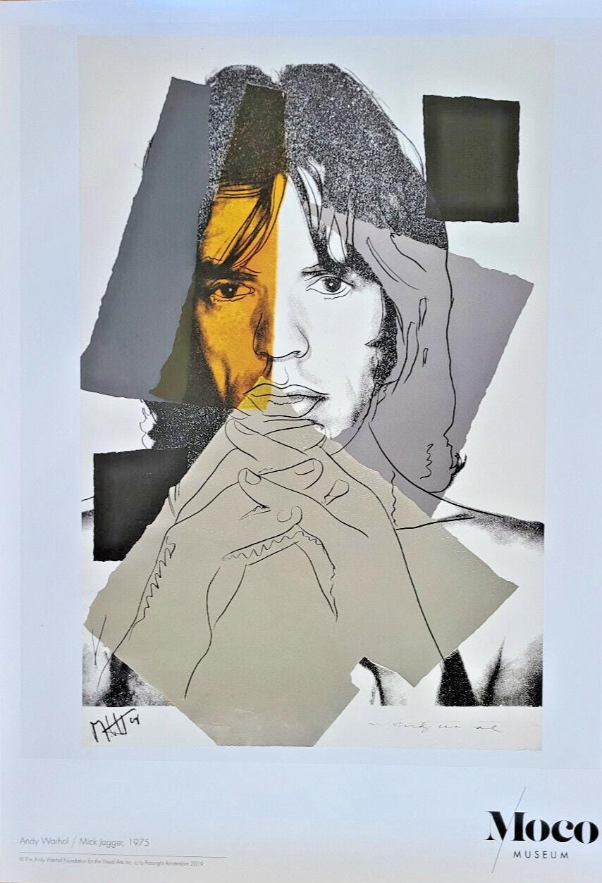 andy warhol ポスター 、mick jagger 木製フレ―厶付 【公式通販】