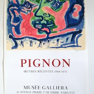 Edouard PIGNON - Affiche originale d'exposition - Galliera - Rare - Affiche 1970