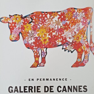 David Gerstein - Original exhibition poster - Cow -gallery of Cannes-80'S