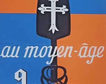 Mantes au Moyen Age - Original exhibition poster - Boudinet - Mantes in the Middle-Age - 1967