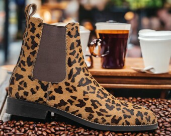 Leopard print chelsea shop boots mens