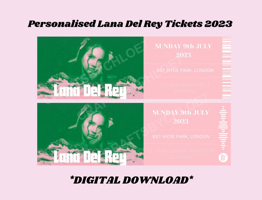Personalised Lana Del Rey Concert Tickets 2023 Etsy UK