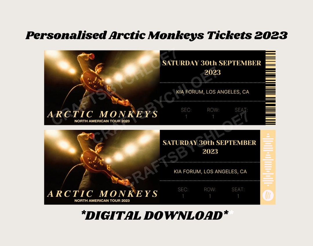 Personalised Arctic Monkeys Concert Tickets 2023 Etsy
