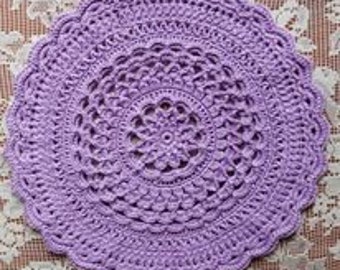 Doily round hand crocheted