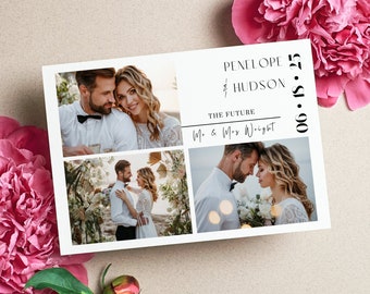 Elegant Black and White Wedding Photobooth Template, B&W Minimalist Design, 4x6 Photo Booth Template for Wedding of the Future Mr and Mrs