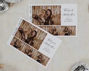 Classically Chic Black and White Wedding Photobooth Template, B&W Minimalist Design, 4x6 Photo Booth Template for Wedding, Instant Download