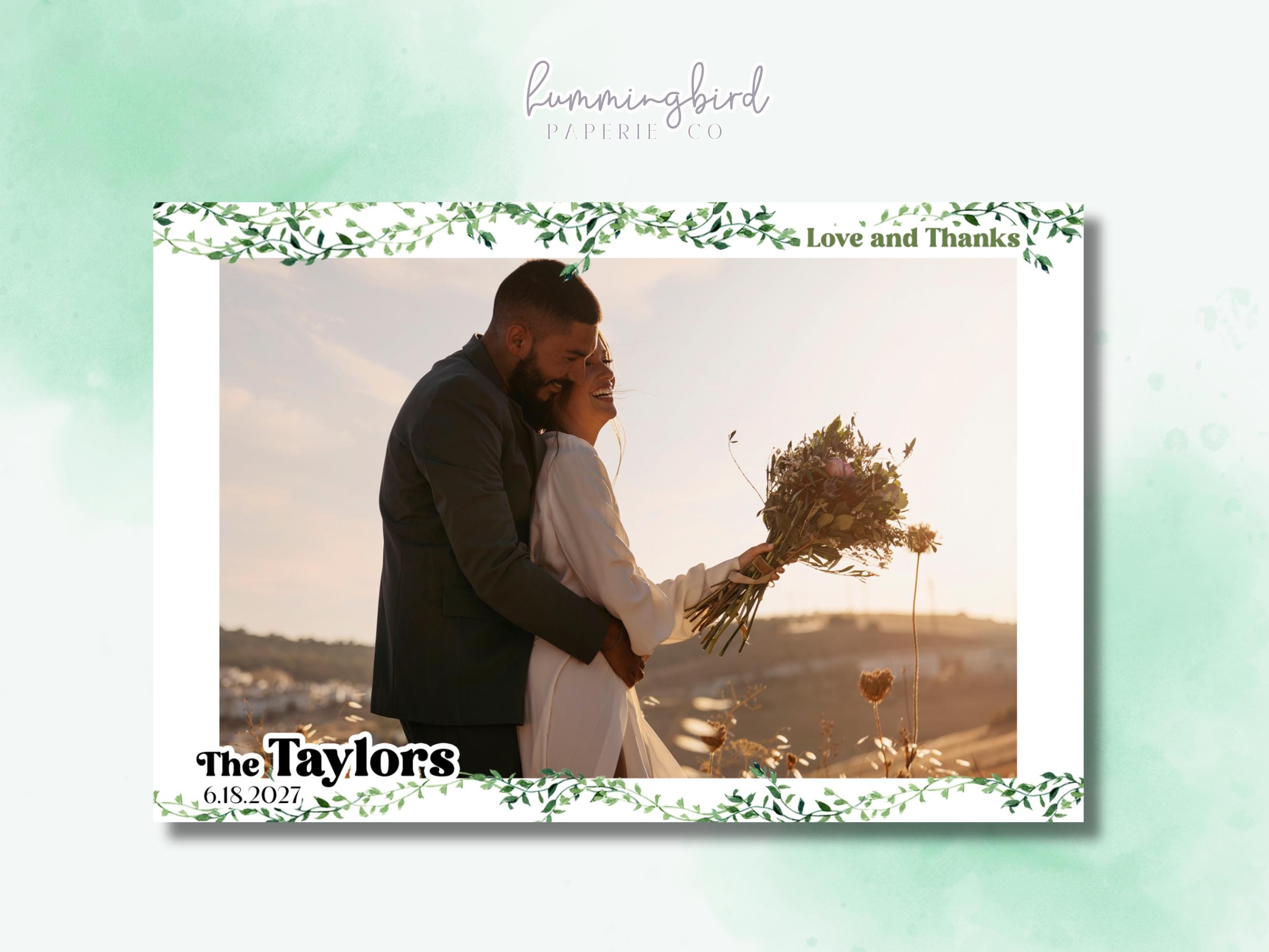 Modern Greenery Photo Booth Template for Spring or Summer Wedding and ...