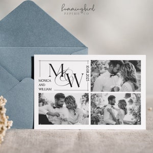 Elegante plantilla de fotomatón de boda en blanco y negro, diseño minimalista en blanco y negro, plantilla de fotomatón 4x6 para boda, descarga instantánea personalizada