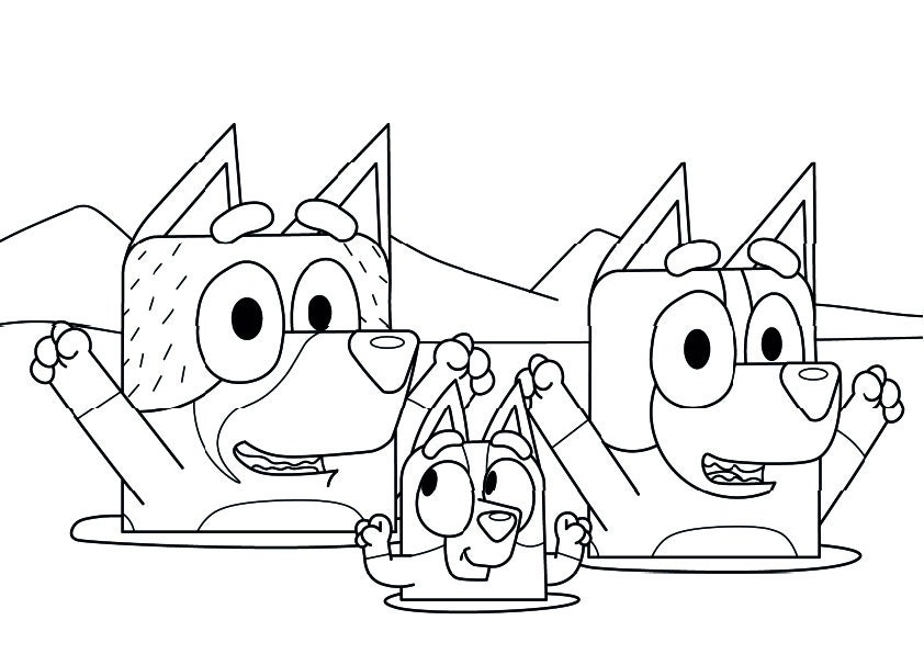 Bluey Coloring Book for Kids with Bluey Cartoon Characters Etsy España