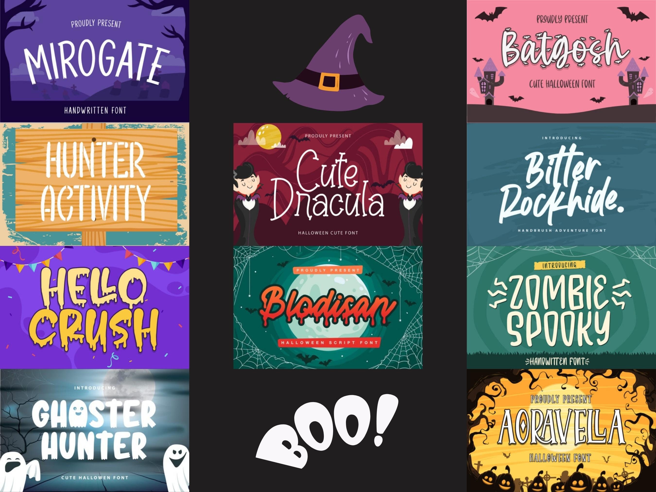 Halloween Font Bundle 20 Spooktacular and Scary Fonts Instant Download ...