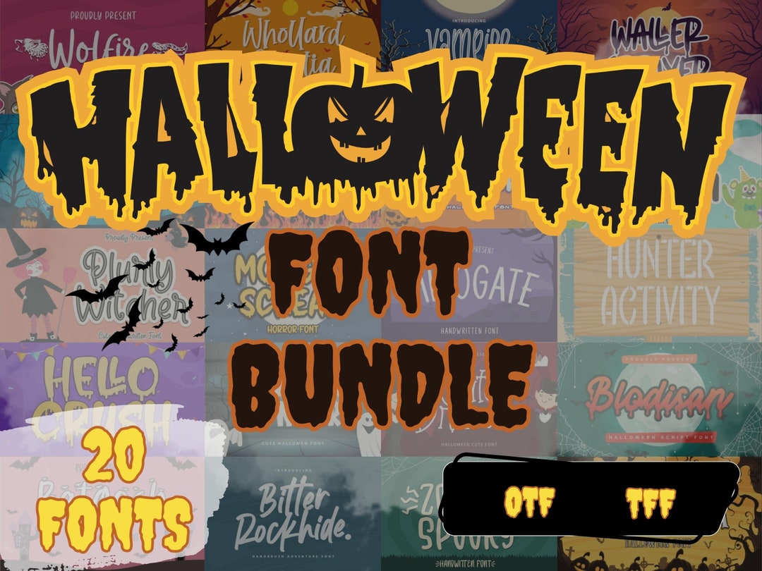 Halloween Font Bundle 20 Spooktacular and Scary Fonts - Etsy Norway