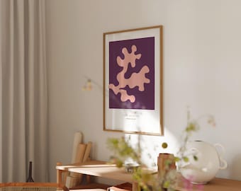 Fine Art Print Eichenlaub dunkelviolett pfirsich botanisch