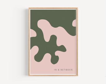 Eikenbladeren zacht perzik en bosgroen - Fine-art-print, botanische print