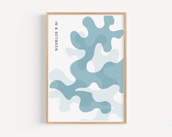 Eikenbladeren wit pastelblauw - Fine-art-print, botanische print