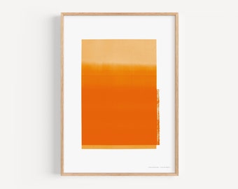 Electric Rise No.2 - Kunstprint van Horizon in vibrerend oranje met witte rand van Riso Print Original