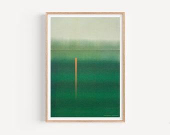 New Greens No.1 - kunstafdruk van Horizon in vibrerend groen van Riso Print Original