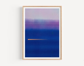 Moonlit Mood No.1 - Art Print van Horizon in vibrerend violet van Riso Print Original