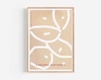 Neutral Nurtures - Minimalistisch, opvallend patroon van zaaddozen in zachte, neutrale kleuren beige en crème