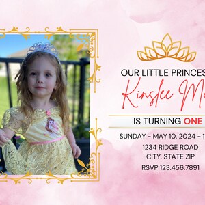 Prinzessin Einladung, angepasst Digital Download, Prinzessin Geburtstagseinladung Vorlage zum Bearbeiten, Prinzessin Party, Mädchen Geburtstagseinladung