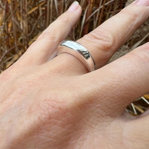 Solid sterling silver ring, organic form, handcrafted, signet ring