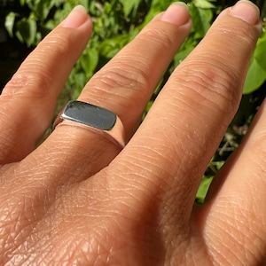 Solid sterling silver ring, organic form, handcrafted, signet ring