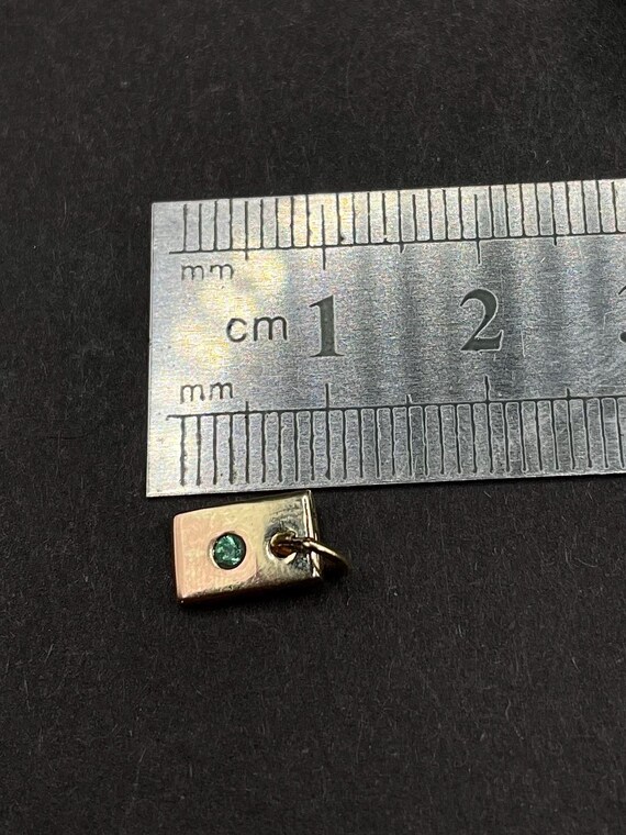 9ct Solid Gold Emerald Rectangle Pendant, Minimal… - image 4