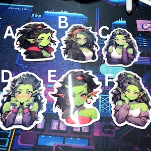 Grand pack d'autocollants en vinyle Beautiful Goblin Girl | Stickers esthétiques premium Waifu mignons résistants aux intempéries