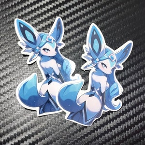 Schöner Ice Anthro Anime Waifu Vinyl Aufkleber | Wasserdichte niedliche pelzige Ästhetik
