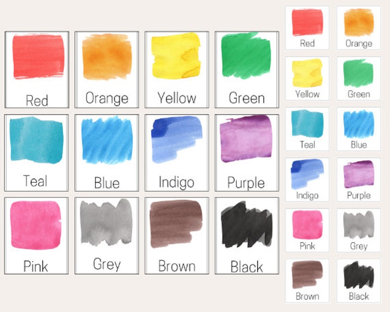 Preschool Colours FLASHCARD Printables Homeschool Digital Download ...