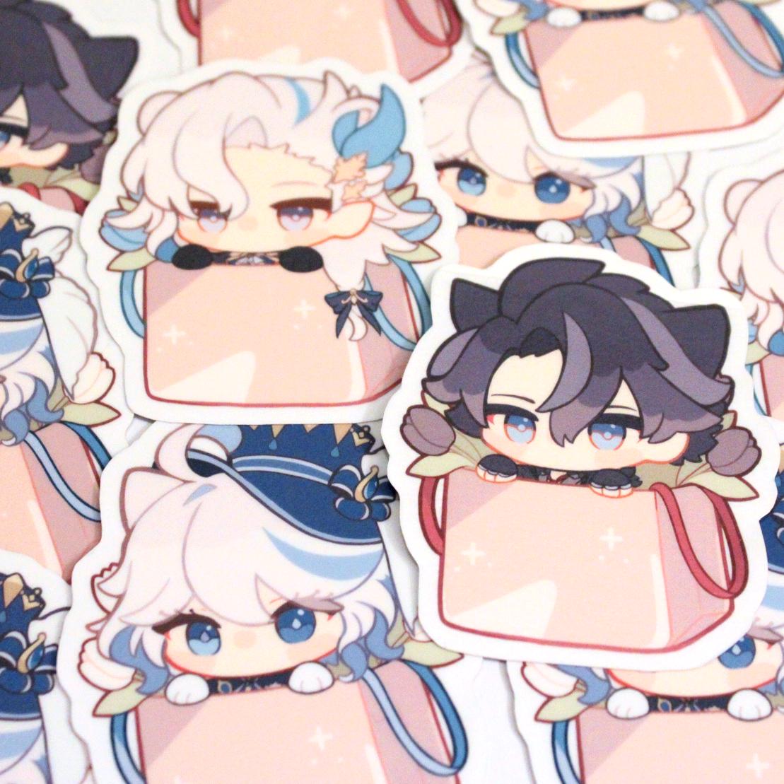 Furina, Neuvillette & Wriothesley Stickers | Genshin Sticker Set | Fontaine Animal Stickers | Genshin Impact Vinyl Stickers