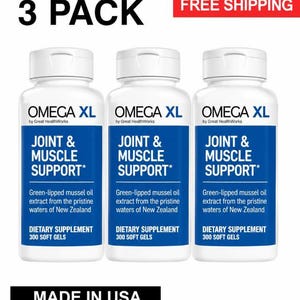 3 Pack 300 Softgels Omecga XL Green Lipped Mussel Joint Health Relief