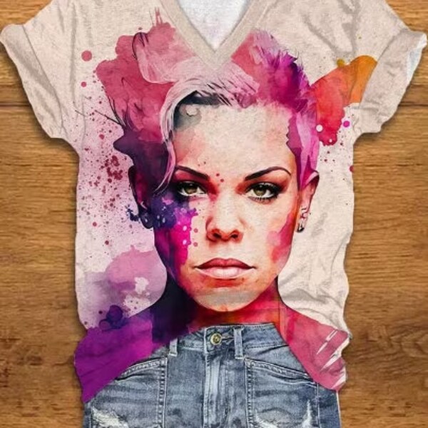 Pink Concert V Neck T Shirts Etsy
